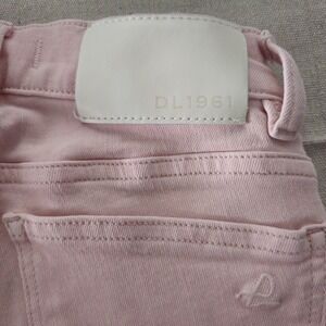 DL1961 Mara Straight Leg Jeans Women Size 23 Pink Excellent Raw Hem Mid Rise